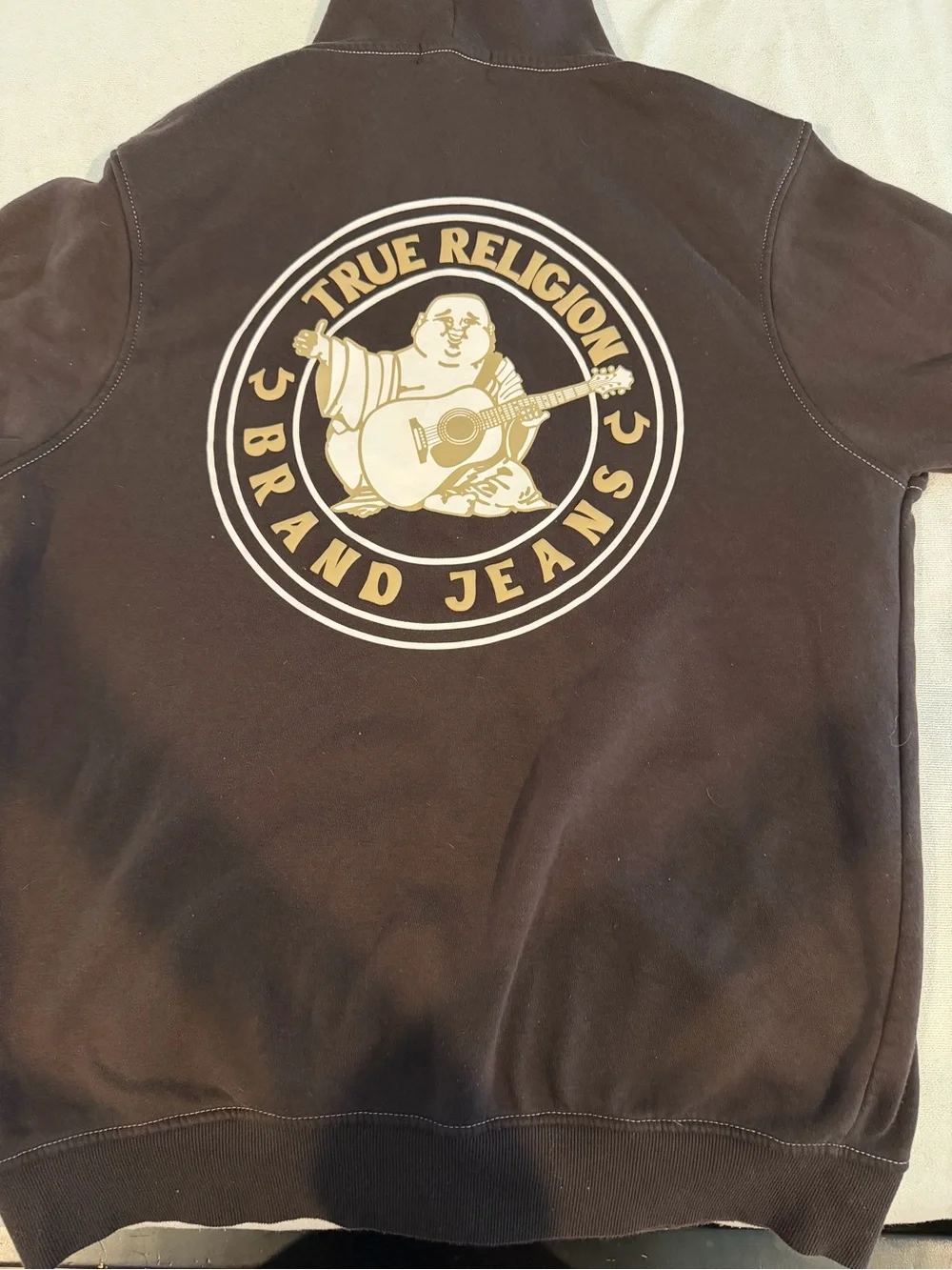 True Religion Brown Hoodie with White Logo